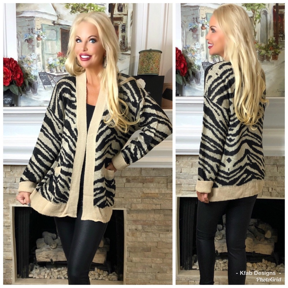 ❤️LAST! Animal Print Soft Open Cardigan w/Pockets! - Picture 4 of 8